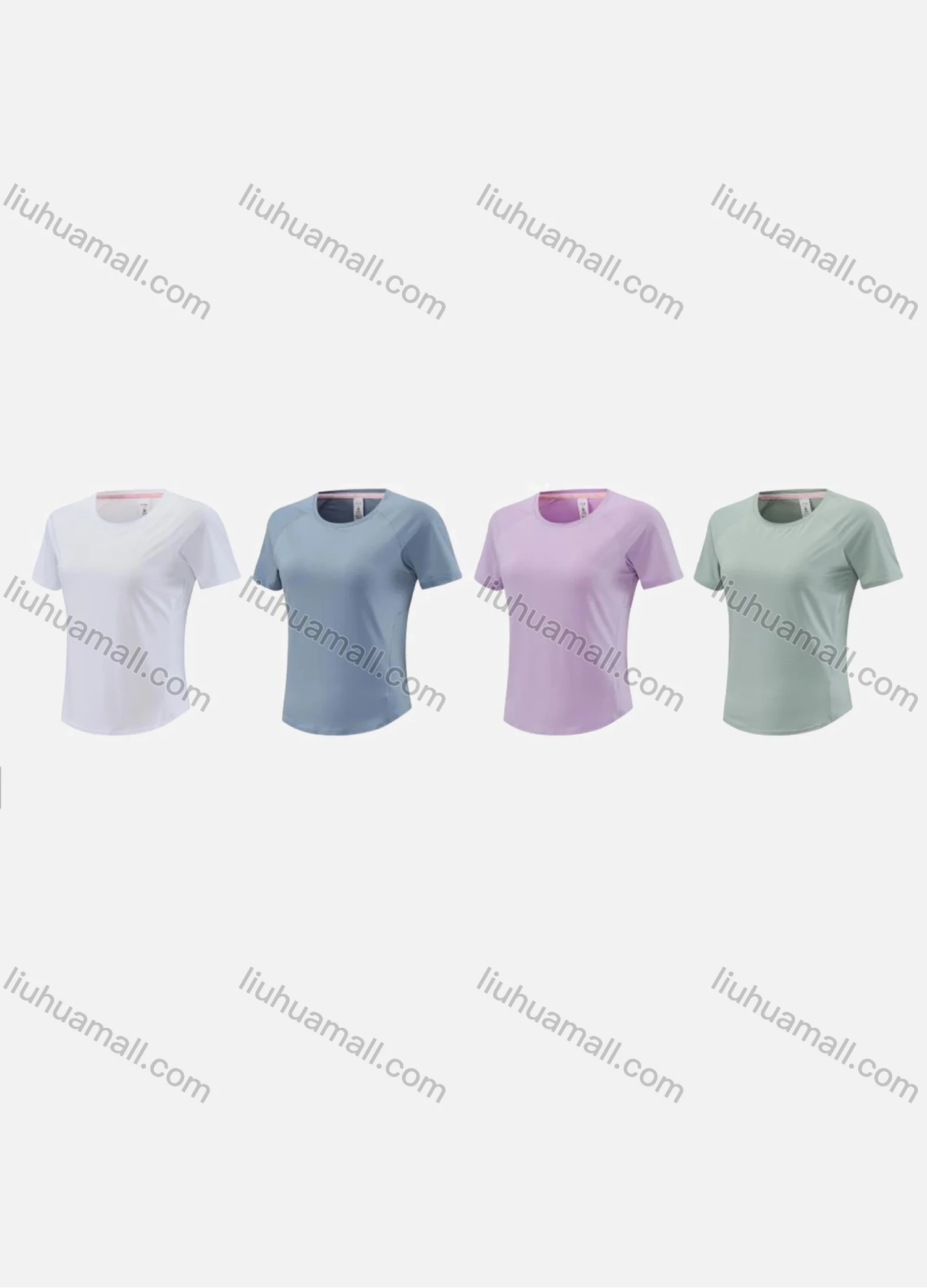 Wholesale Women's Sporty Round Neck Short Sleeve Quick Dry High Stretch Sport Crop T-shirt WT23202# - Liuhuamall