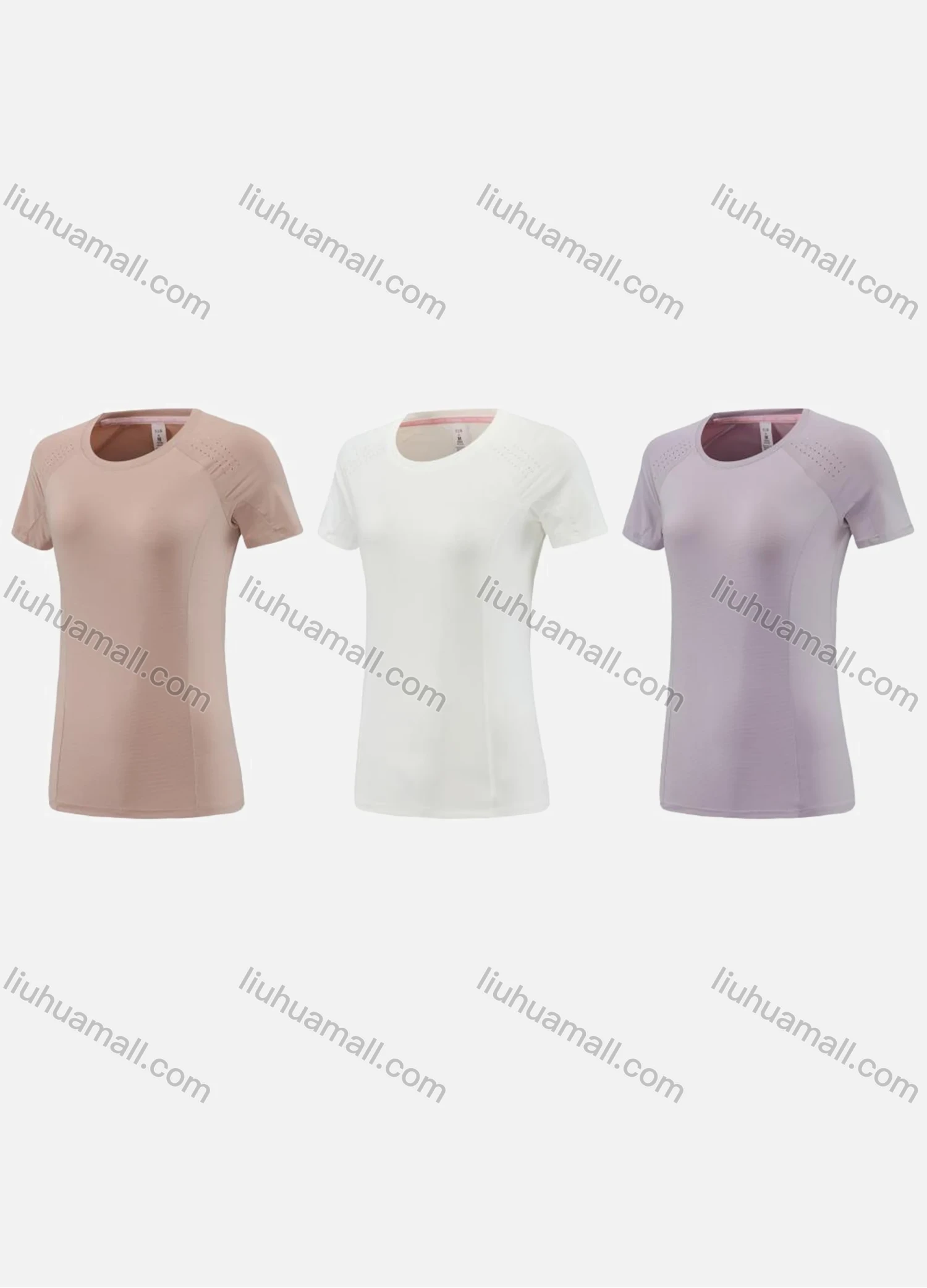 Wholesale Women's Sporty Round Neck Short Sleeve Quick Dry High Stretch Sport T-shirt WT24201# - Liuhuamall