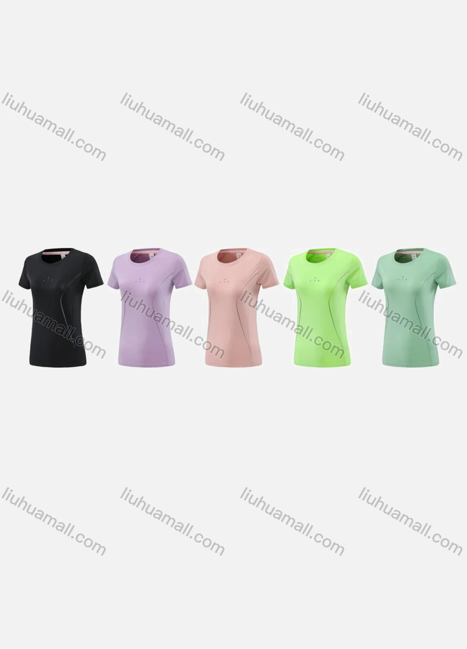 Wholesale Women's Sporty Round Neck Short Sleeve Quick Dry High Stretch Sport T-shirt WT24210# - Liuhuamall