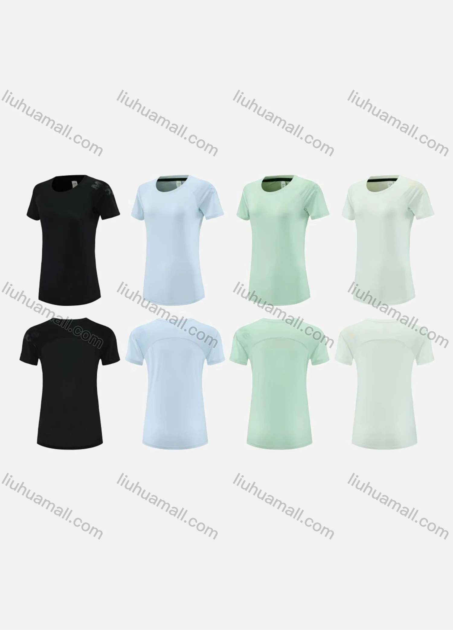 Wholesale Women's Sporty Round Neck Short Sleeve Quick Dry High Stretch Sport T-shirt WT25204# - Liuhuamall