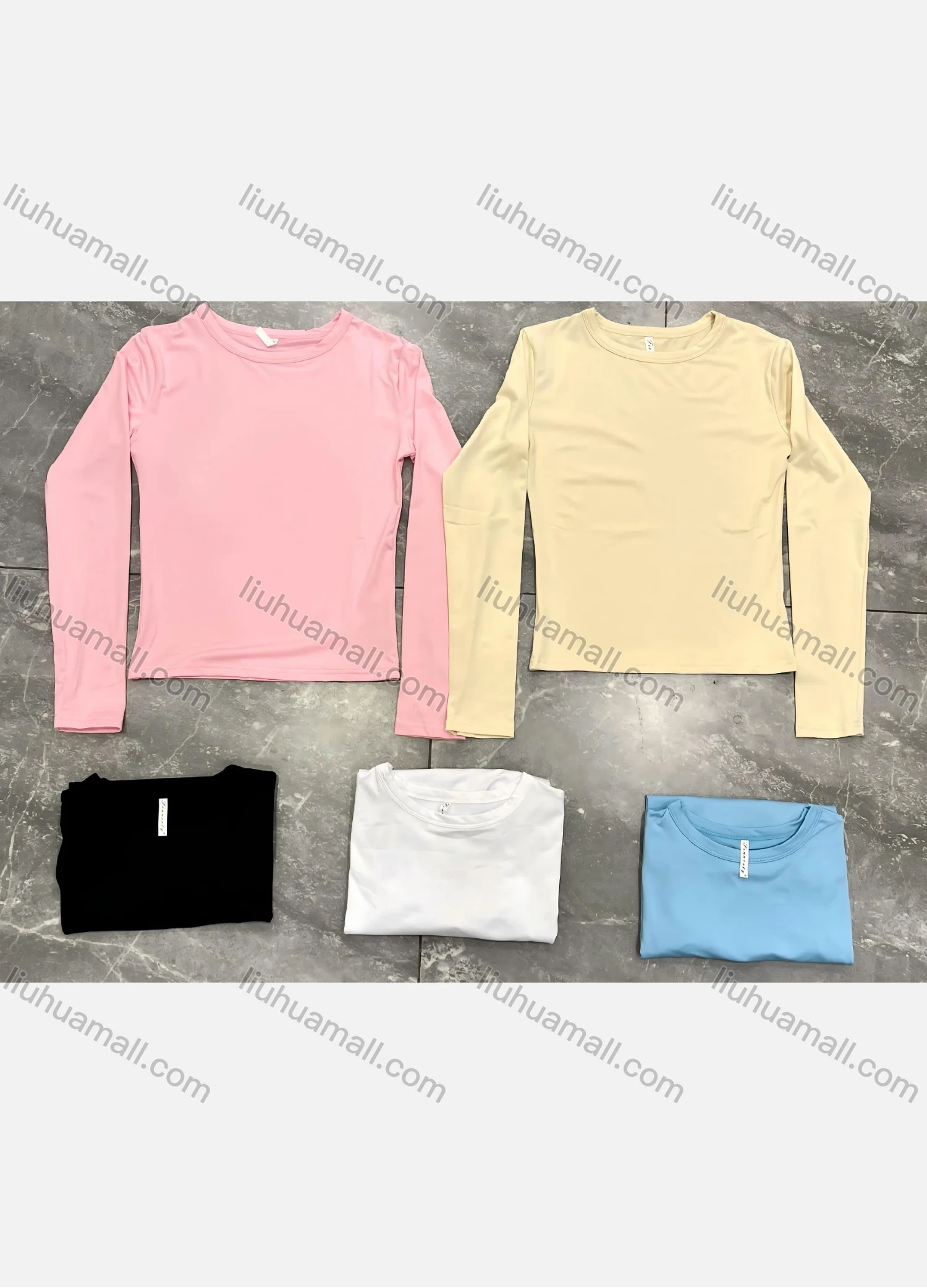 Wholesale Women's Basics Milk Silk Crew Neck Unisize Plain Long Sleeve Top 11213# - Liuhuamall