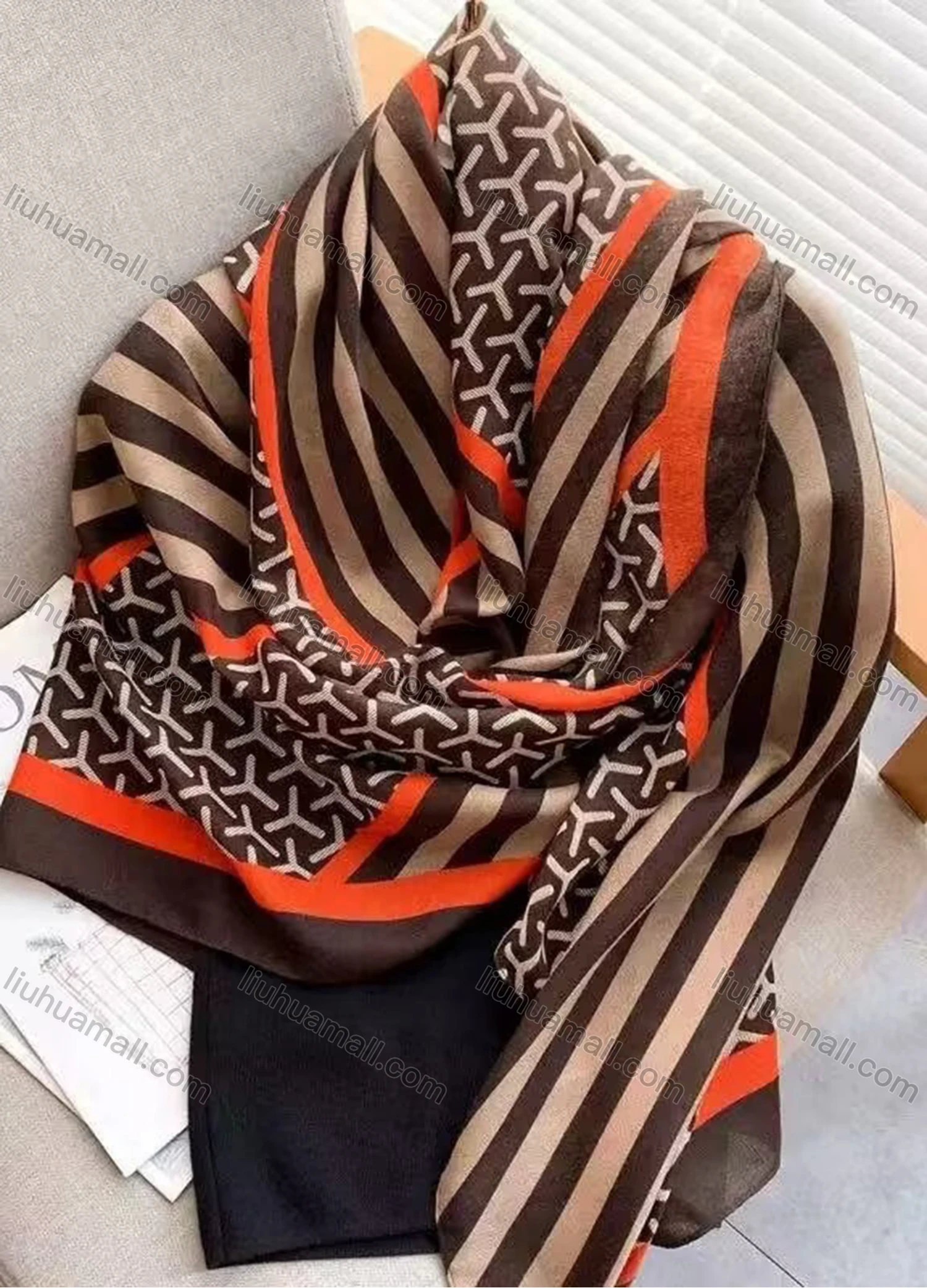 Wholesale Custom Design Chiffon Silk Scarf for Women Shawls Wraps Long Hijabs Luxury Brand Floral Printed Scarf - Liuhuamall