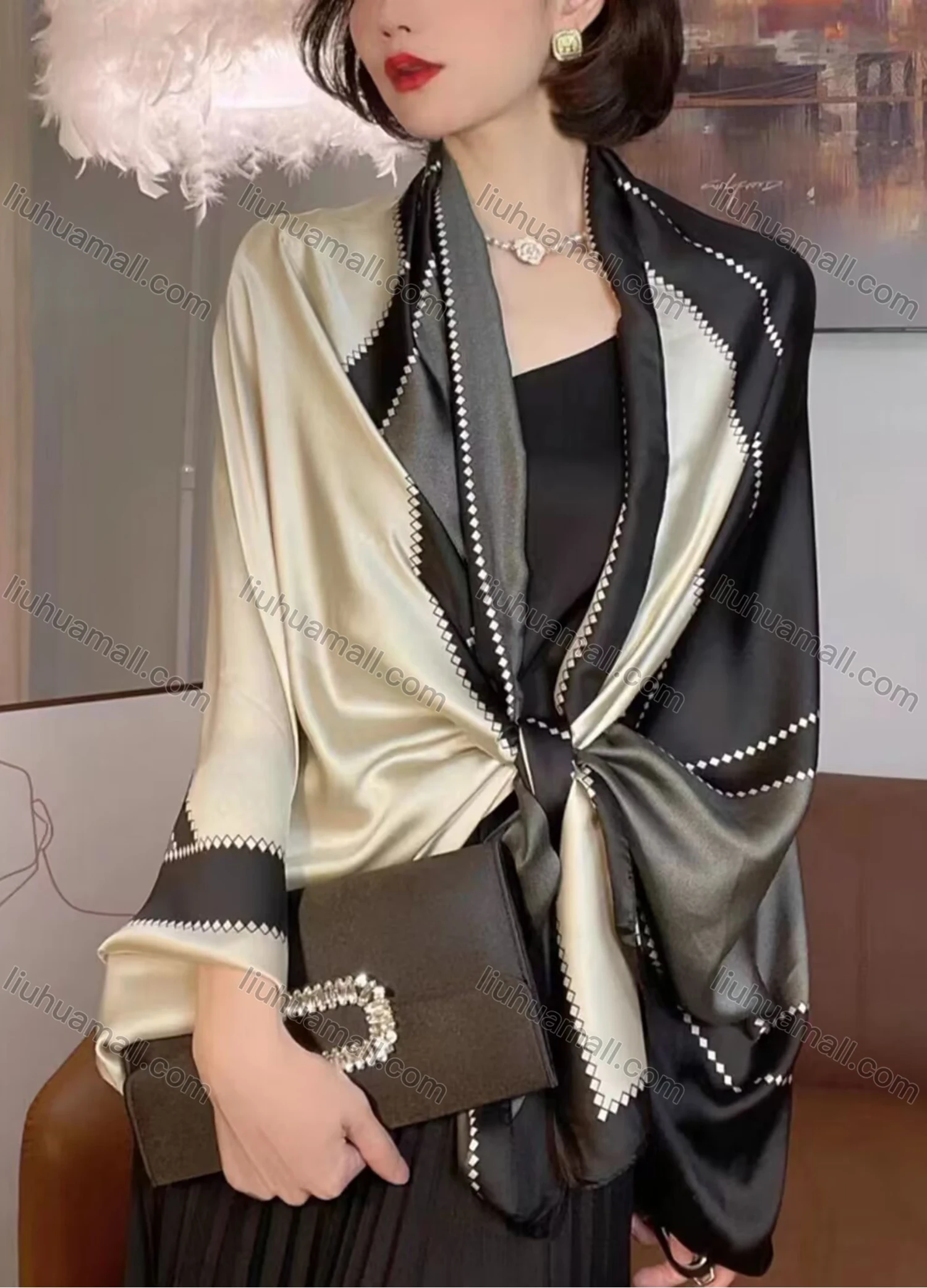 Wholesale Custom Design Chiffon Silk Scarf for Women Shawls Wraps Long Hijabs Luxury Brand Floral Printed Scarf - Liuhuamall