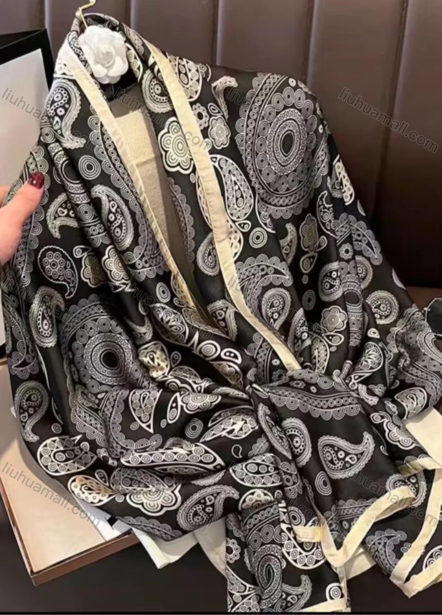 Wholesale Custom Design Chiffon Silk Scarf for Women Shawls Wraps Long Hijabs Luxury Brand Floral Printed Scarf - Liuhuamall