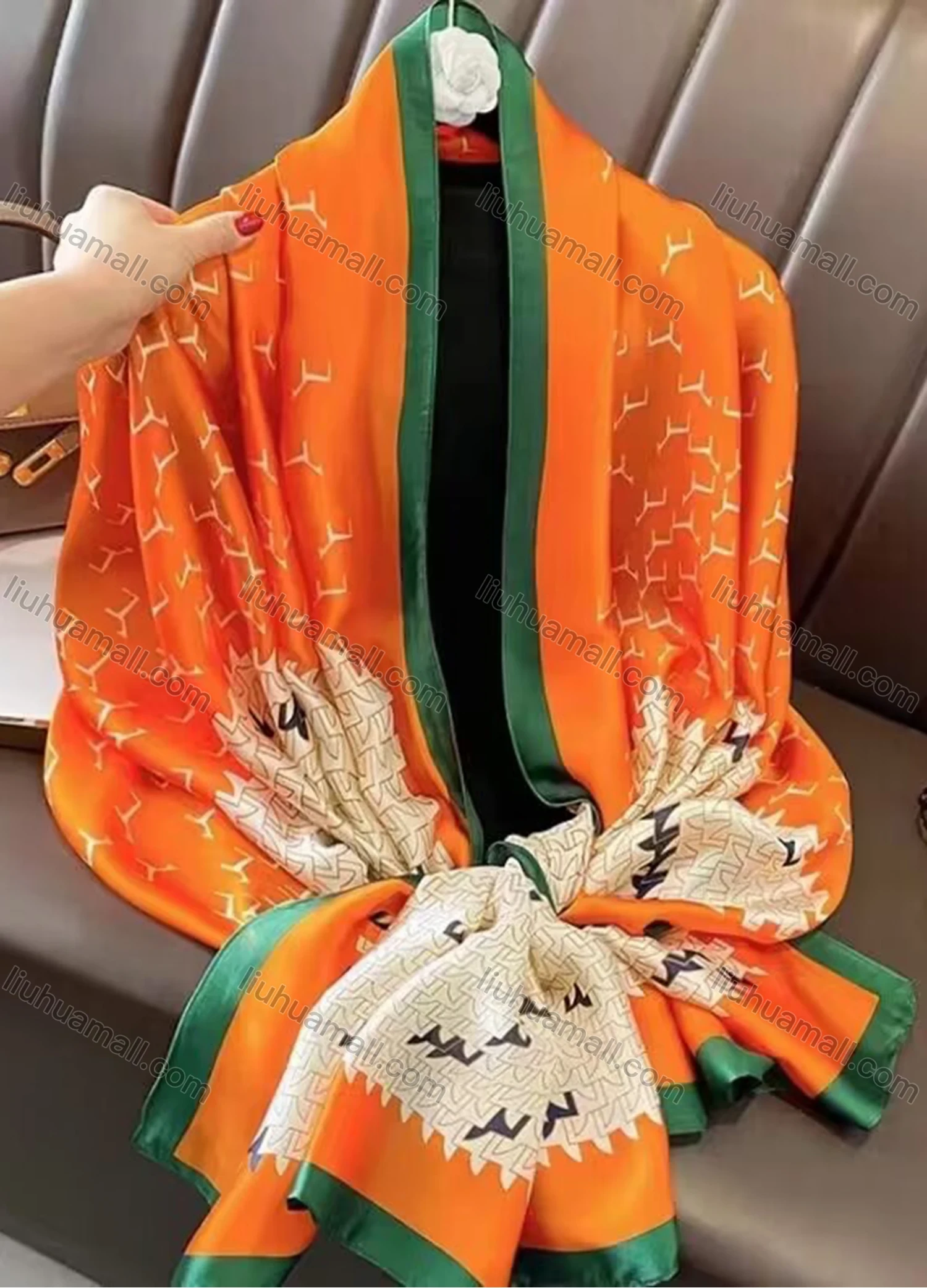 Wholesale Custom Design Chiffon Silk Scarf for Women Shawls Wraps Long Hijabs Luxury Brand Floral Printed Scarf - Liuhuamall