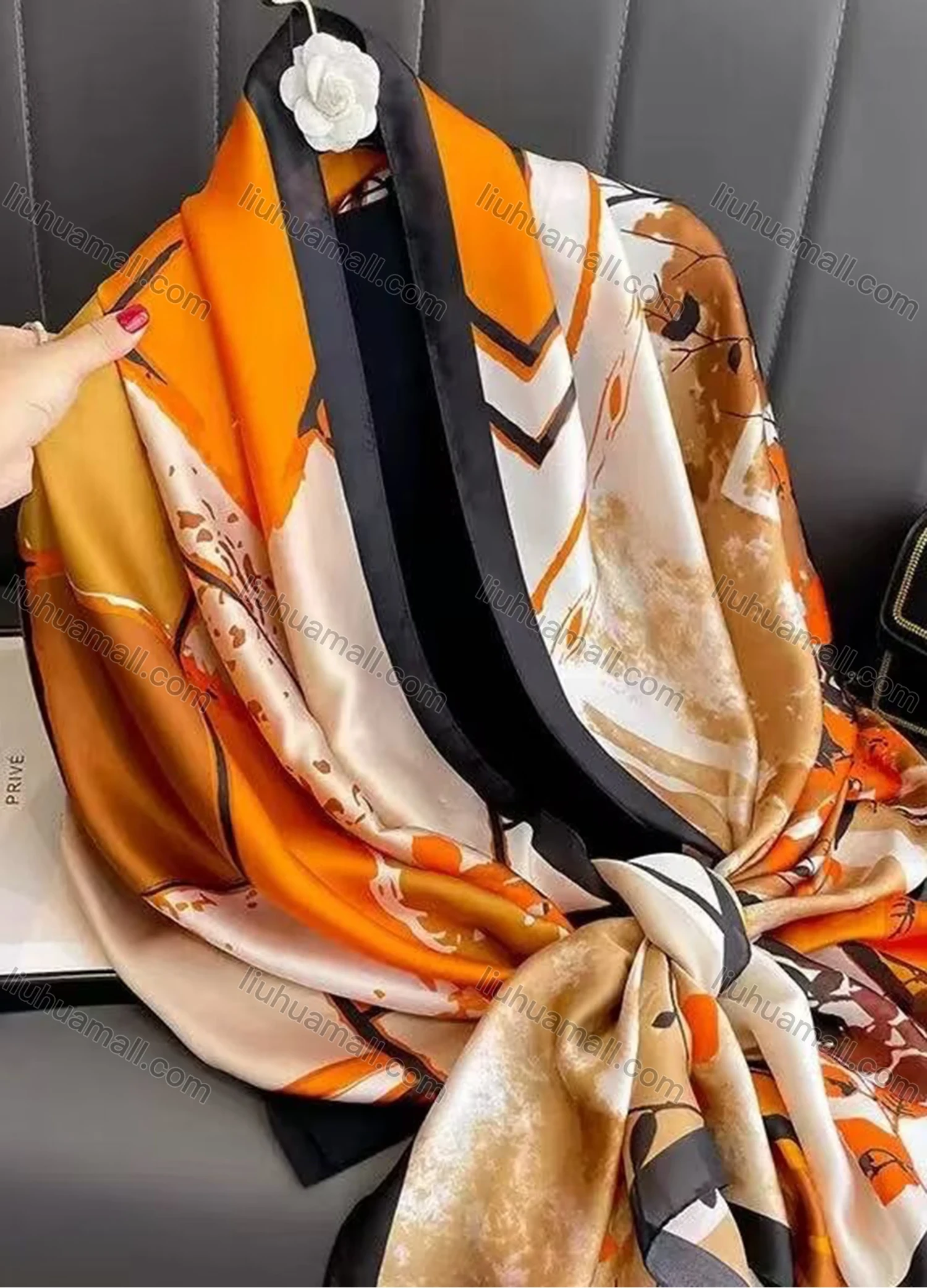 Wholesale Custom Design Chiffon Silk Scarf for Women Shawls Wraps Long Hijabs Luxury Brand Floral Printed Scarf - Liuhuamall