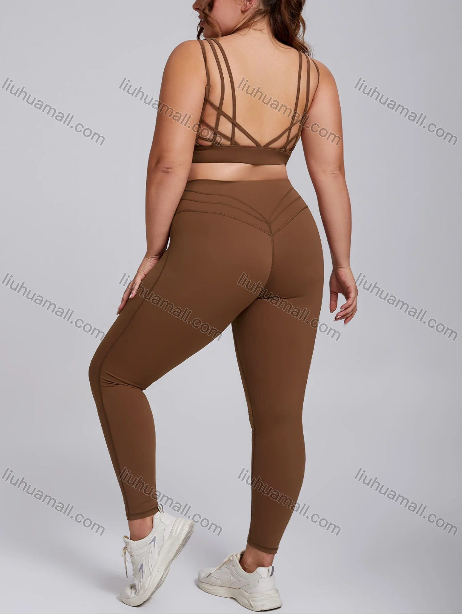 Wholesale Women's Plus Size Yoga Wear Elastic Quick-Drying Running & Fitness Wear Outdoor Training Sortswear Set - Liuhuamall