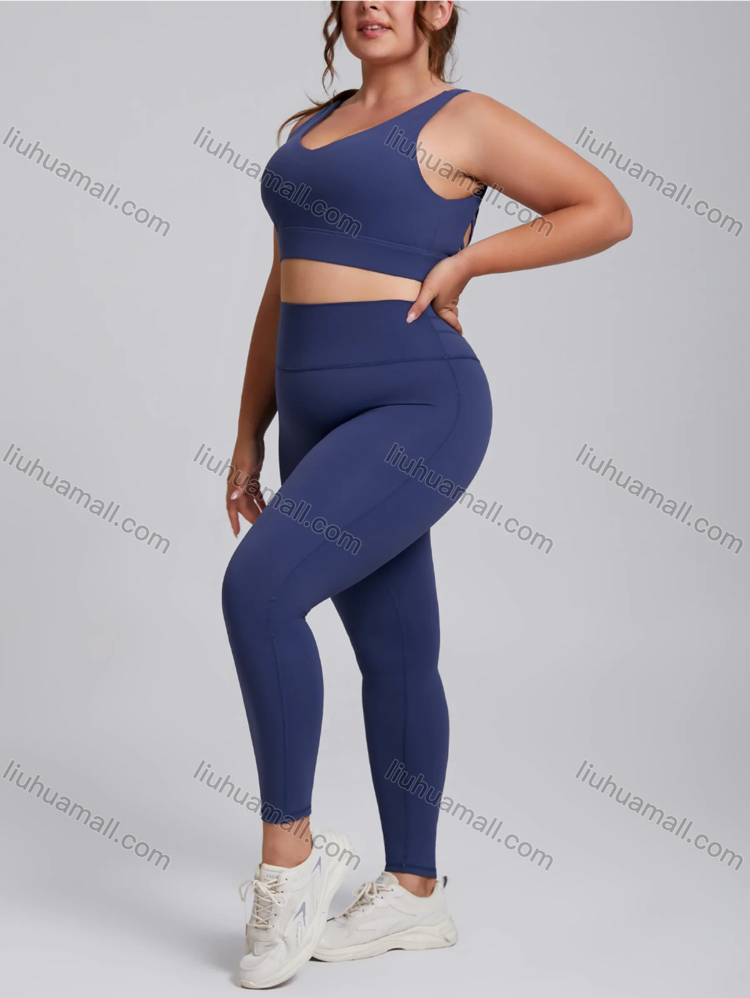 Wholesale Women's Plus Size Yoga Wear Elastic Quick-Drying Running & Fitness Wear Outdoor Training Sortswear Set - Liuhuamall