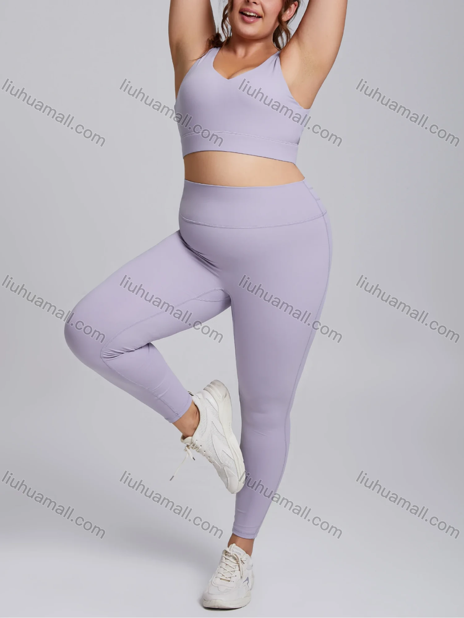 Wholesale Women's Plus Size Yoga Wear Elastic Quick-Drying Running & Fitness Wear Outdoor Training Sortswear Set - Liuhuamall