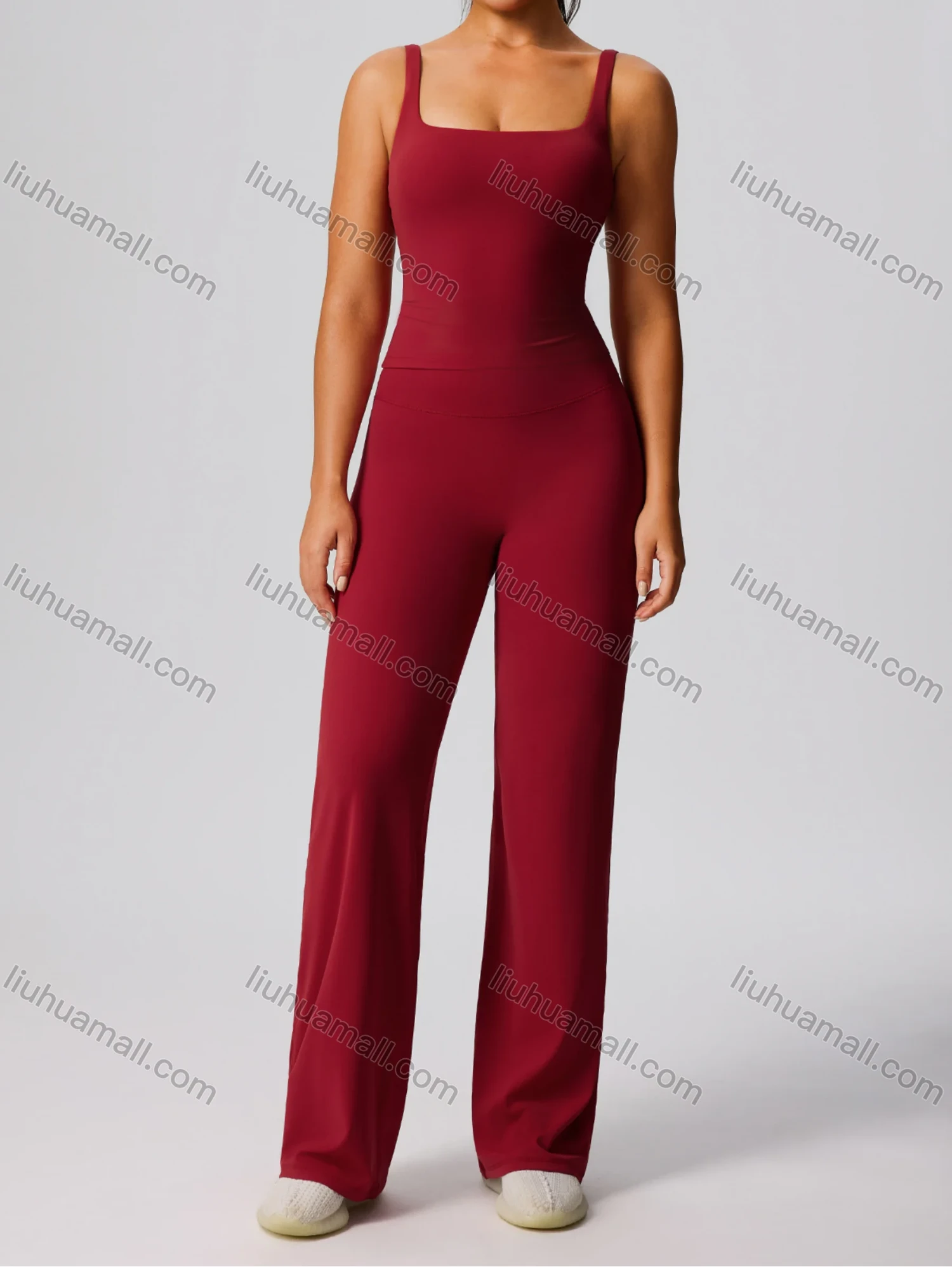 Wholesale Women's Wide-leg Fitness Suit Set Outdoor Running Yoga Slimming 2 Piece Set - Liuhuamall