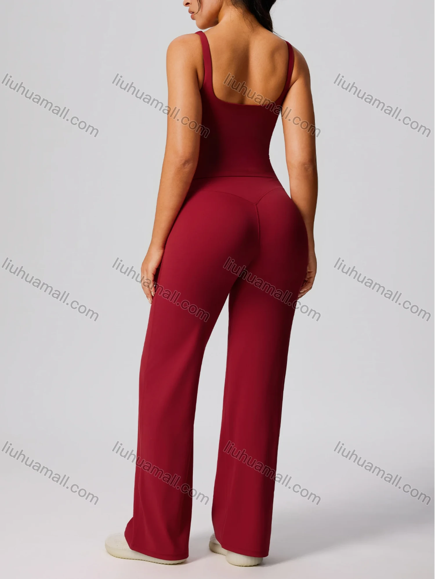 Wholesale Women's Wide-leg Fitness Suit Set Outdoor Running Yoga Slimming 2 Piece Set - Liuhuamall