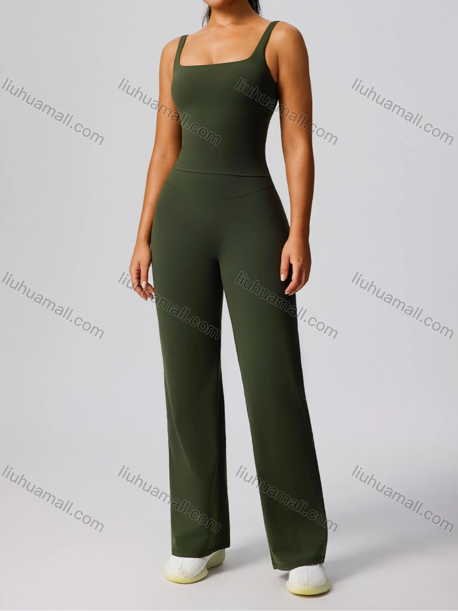 Wholesale Women's Wide-leg Fitness Suit Set Outdoor Running Yoga Slimming 2 Piece Set - Liuhuamall