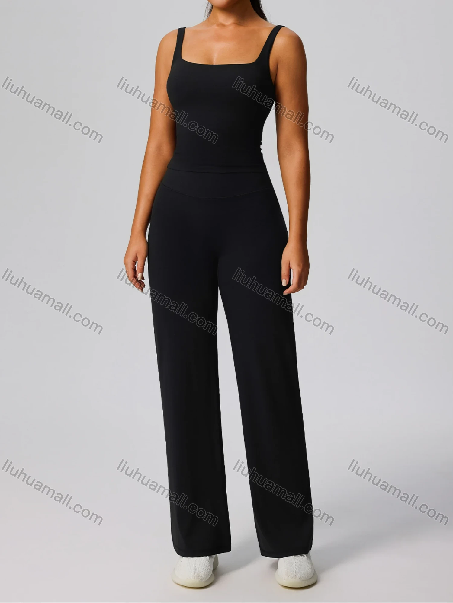 Wholesale Women's Wide-leg Fitness Suit Set Outdoor Running Yoga Slimming 2 Piece Set - Liuhuamall