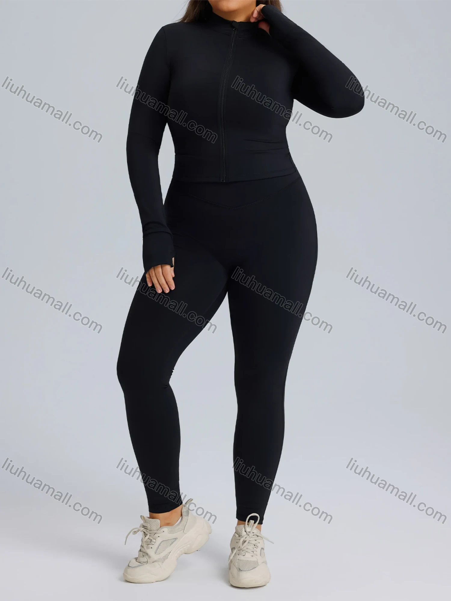 Wholesale Women's Quick-Drying Sportswear High-Elastic Plus Size Yoga Fitness Suit 3-Piece Set - Liuhuamall