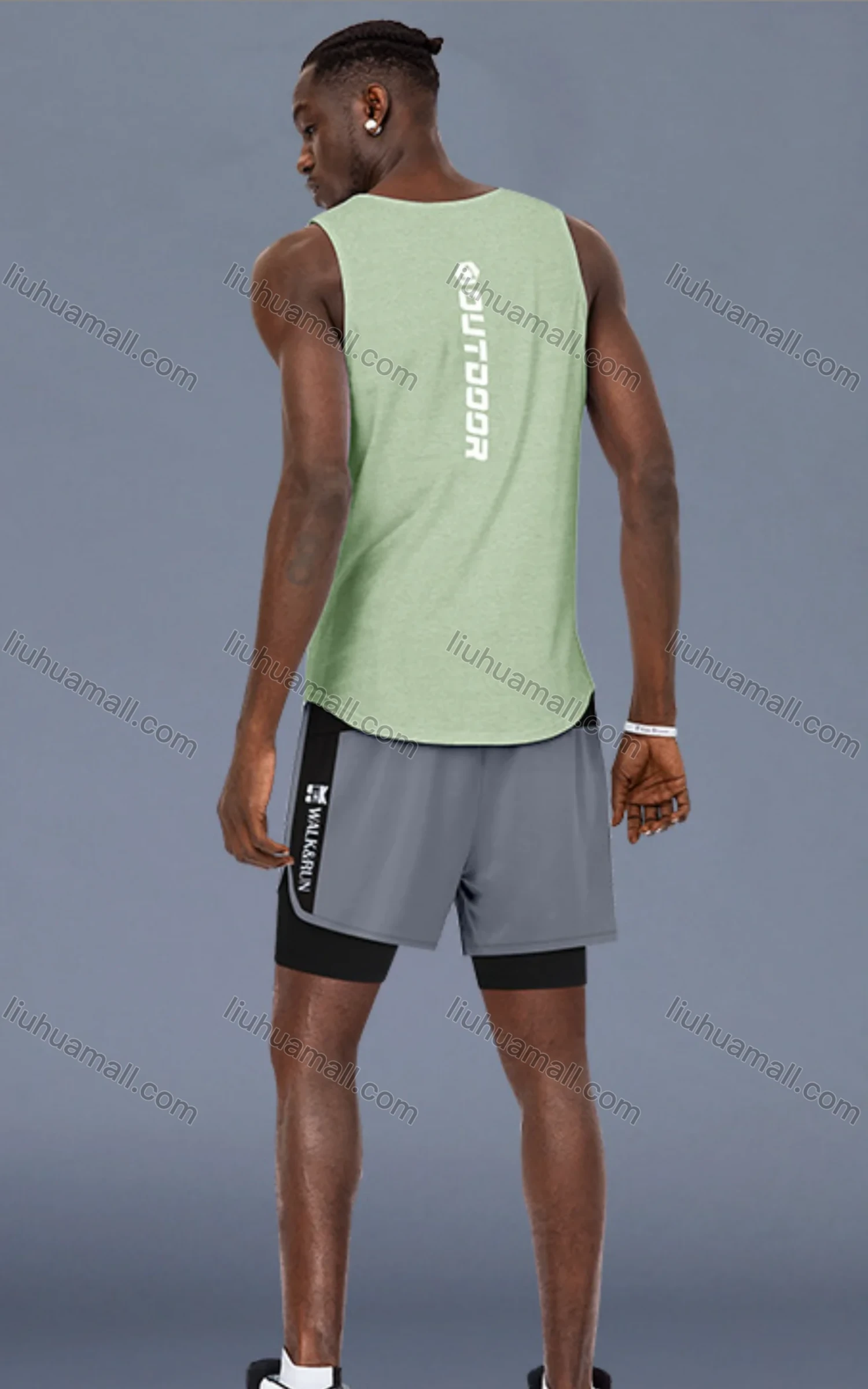 Wholesale Men's Fitness Clothes Running Quick-drying Marathon Vests Track & Field Sports Ice Silk 2 Piece Set - Liuhuamall