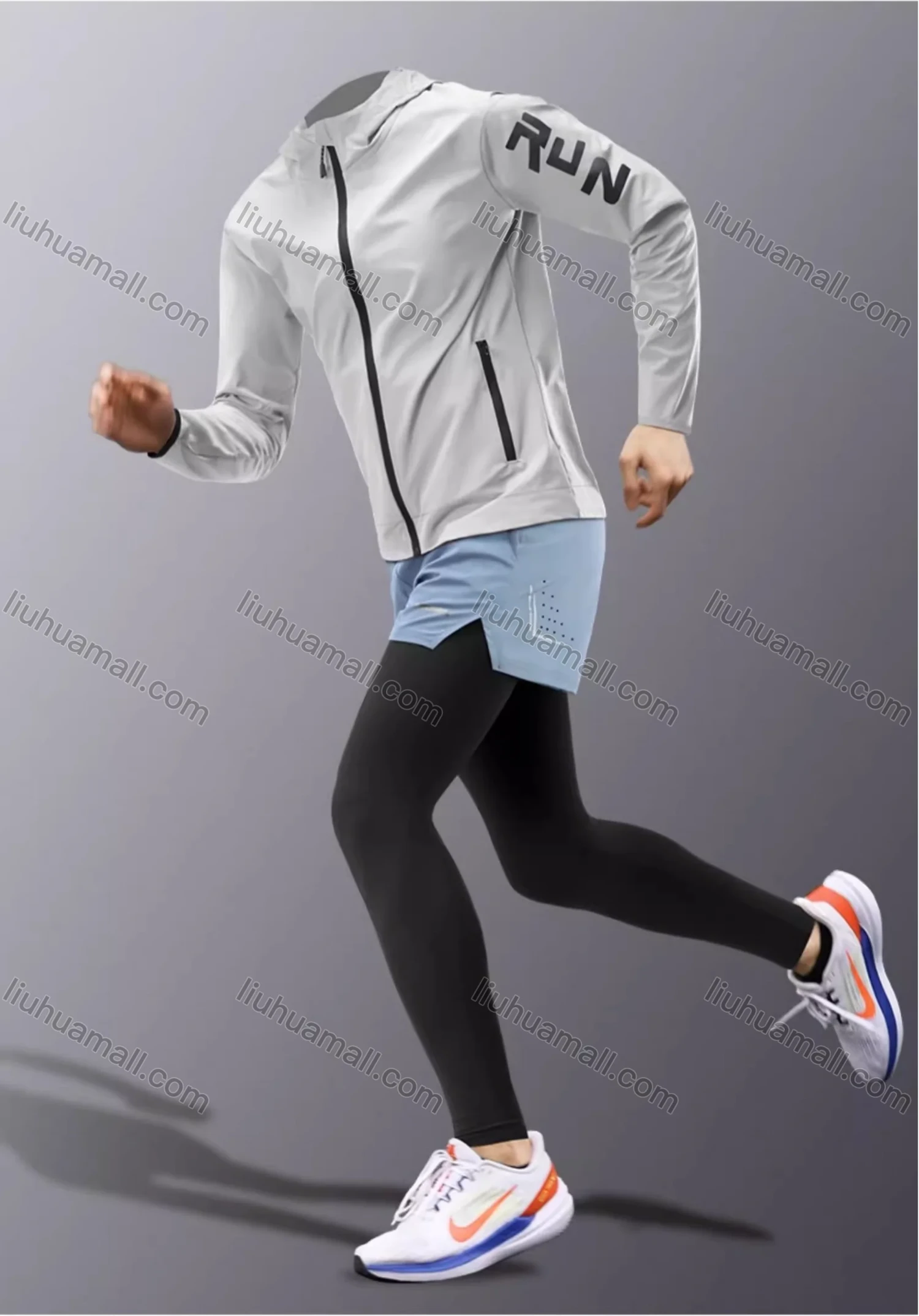 Wholesale Men's Running Suit With Mobile Phone, Winter Quick-drying Training Cycling Fitness Sports 2 Piece Set - Liuhuamall