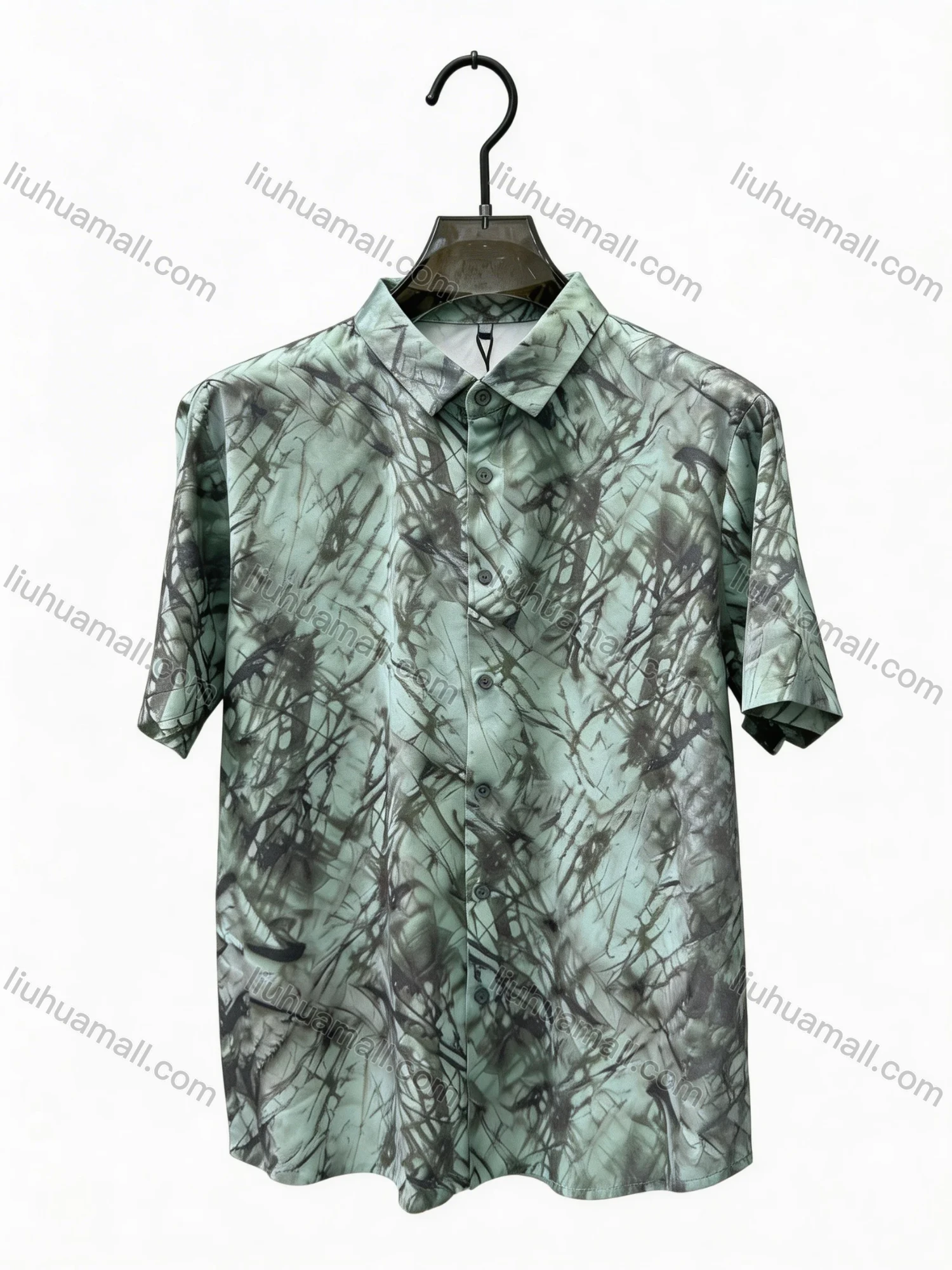 Wholesale 2026 Men's Slim Fit Short Sleeve Printed Shirt - Wholesale & In Stock, Abstract Artistic Pattern Casual Business Shirt - Liuhuamall