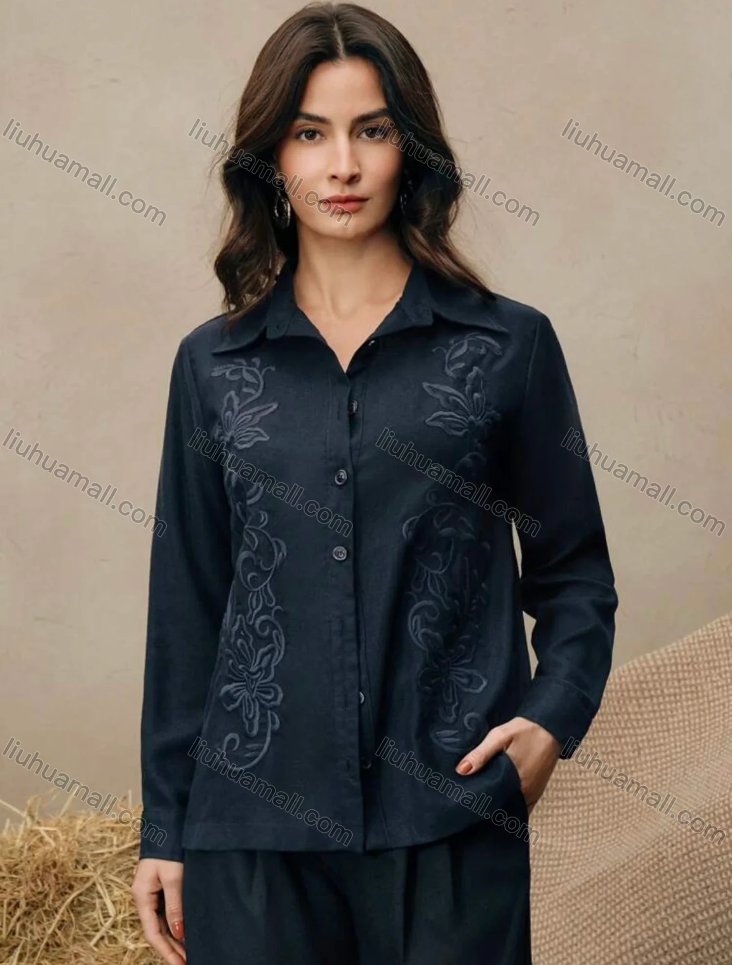 Wholesale Long Sleeve Embroidery Graphic - Liuhuamall