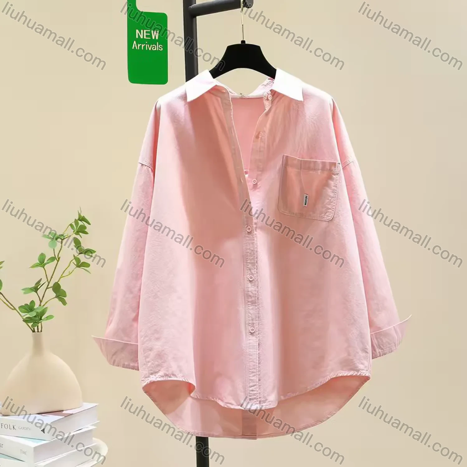 Wholesale Women's Summer Thin Cotton Shirt, High Quality Loose Casual Blouse with Split Back Design, Outer Wear - Liuhuamall