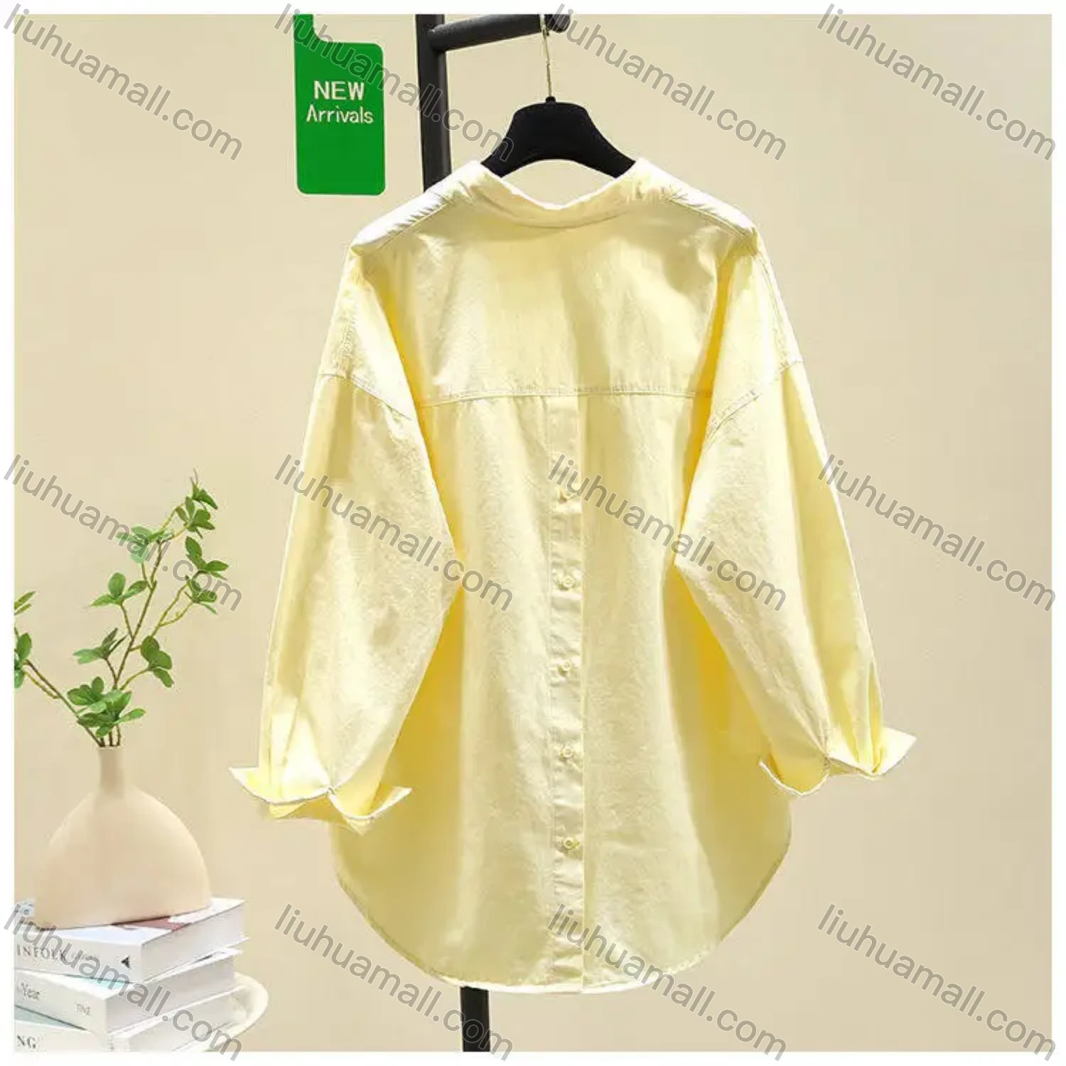 Wholesale Women's Summer Thin Cotton Shirt, High Quality Loose Casual Blouse with Split Back Design, Outer Wear - Liuhuamall