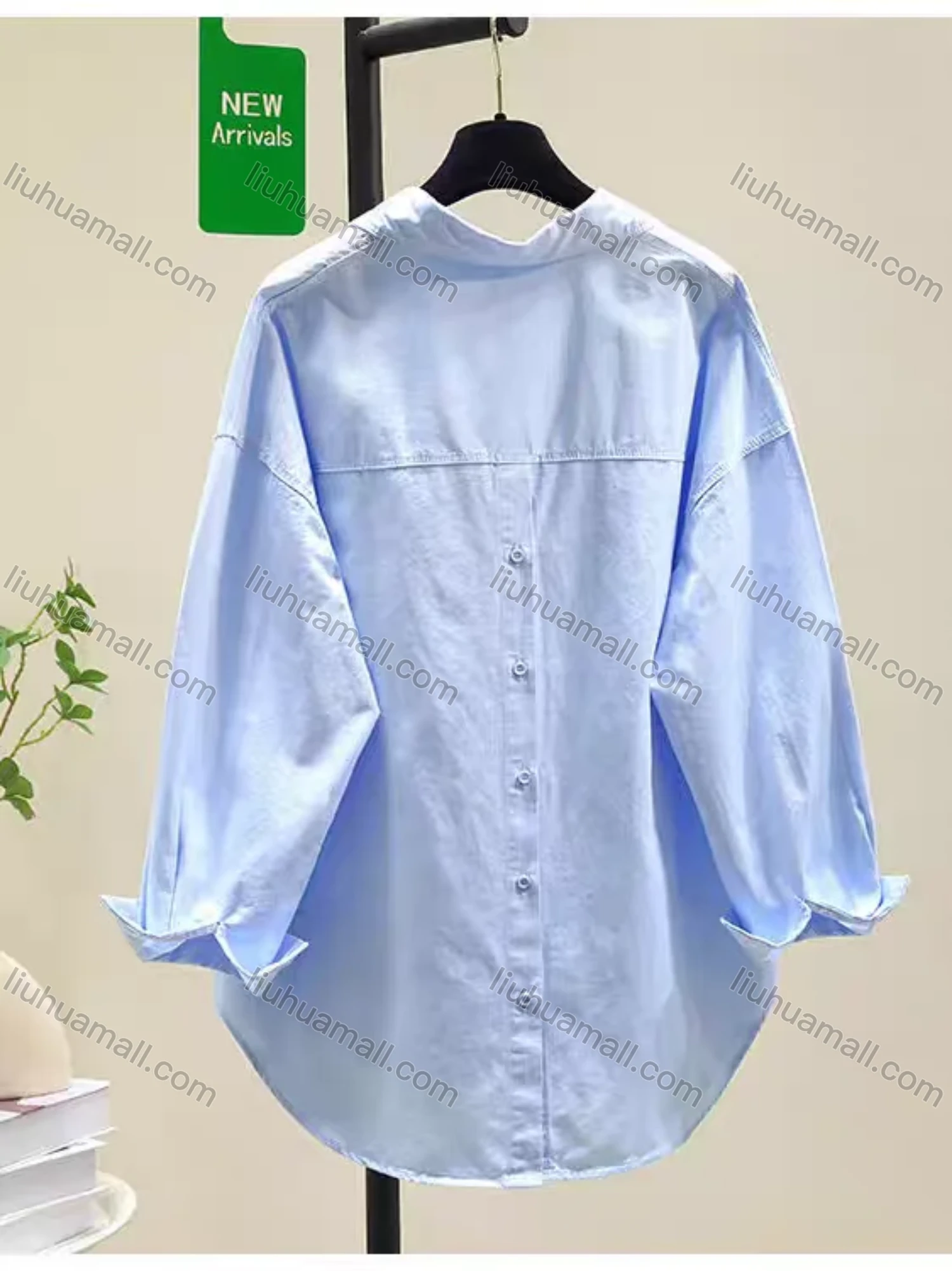 Wholesale Women's Summer Thin Cotton Shirt, High Quality Loose Casual Blouse with Split Back Design, Outer Wear - Liuhuamall