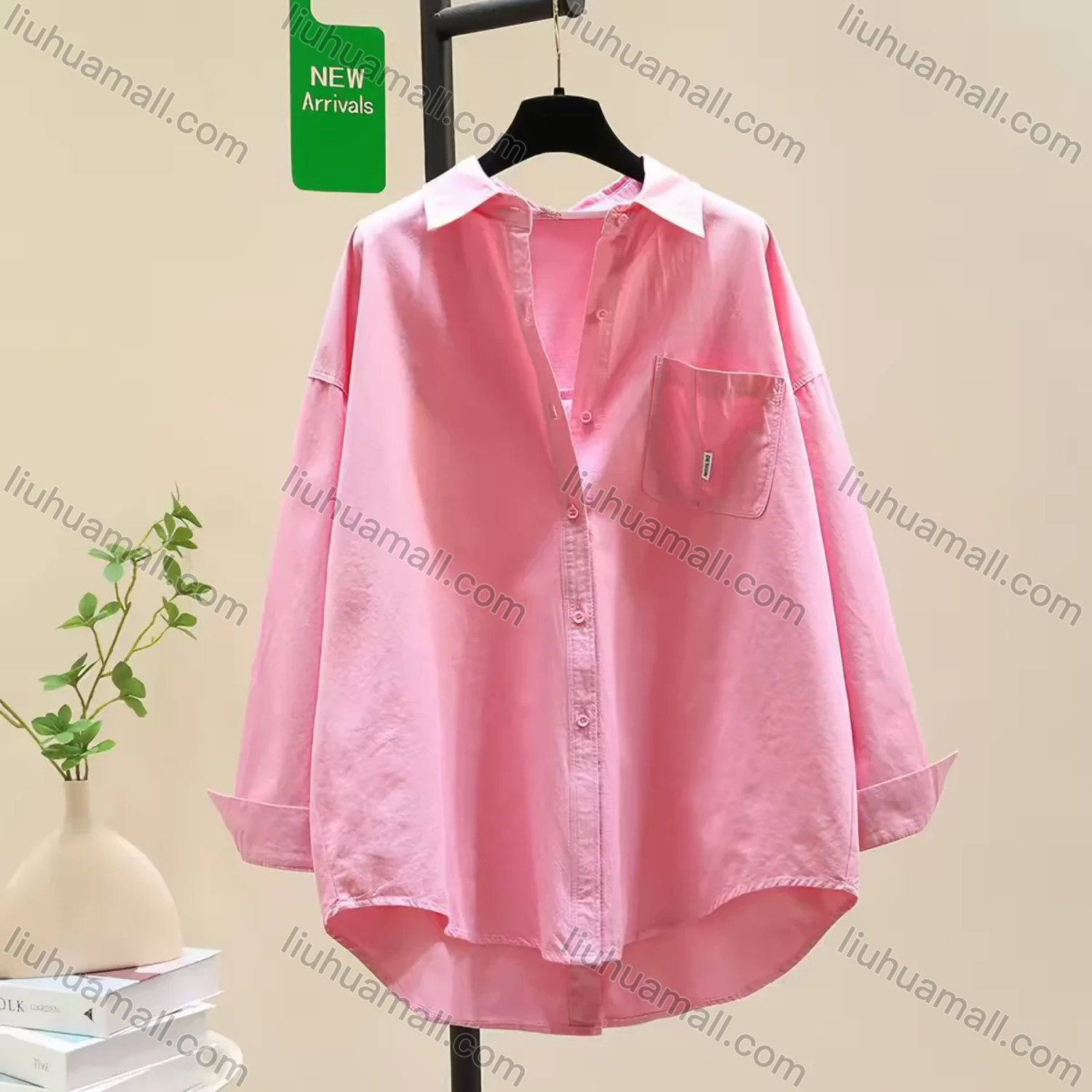 Wholesale Women's Summer Thin Cotton Shirt, High Quality Loose Casual Blouse with Split Back Design, Outer Wear - Liuhuamall