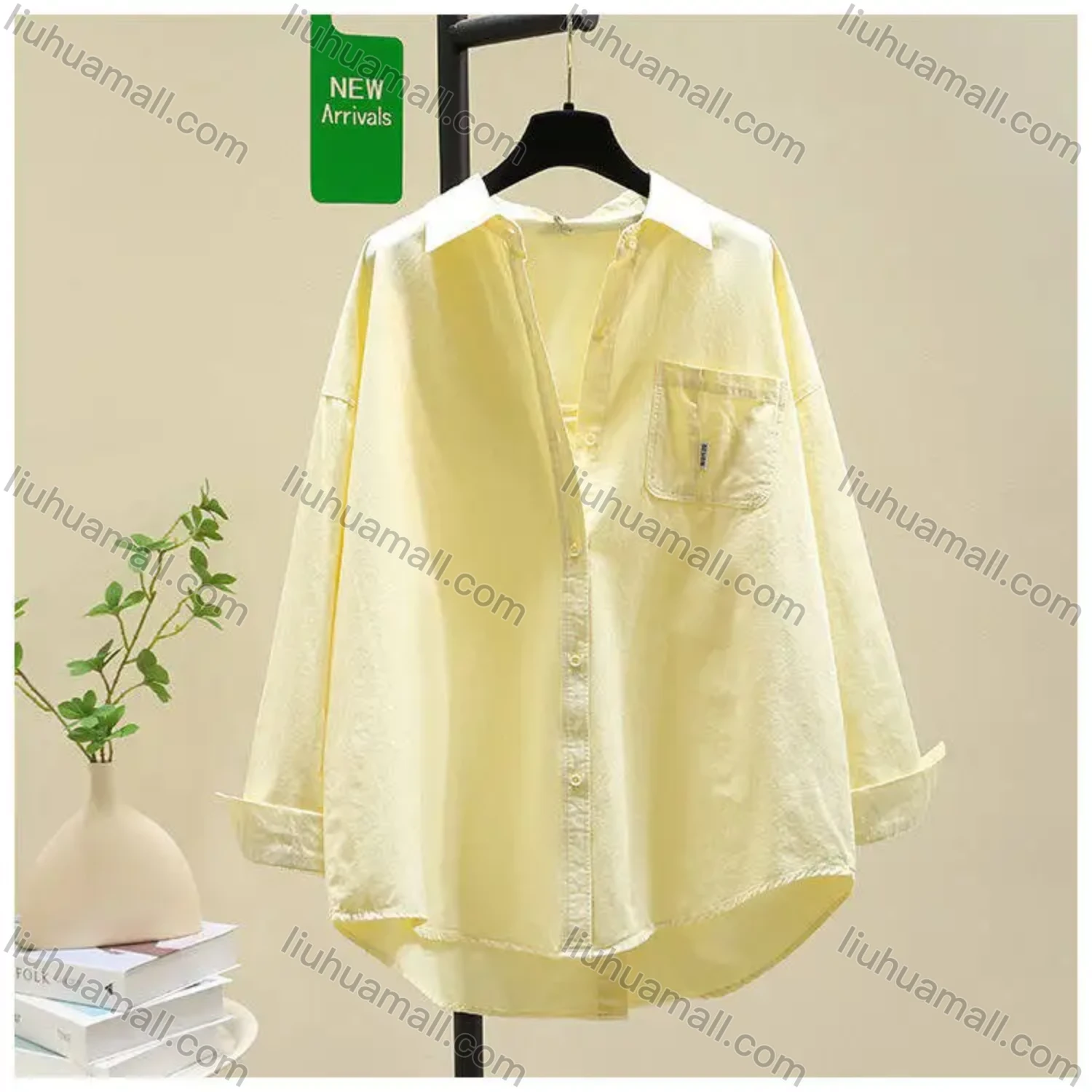 Wholesale Women's Summer Thin Cotton Shirt, High Quality Loose Casual Blouse with Split Back Design, Outer Wear - Liuhuamall