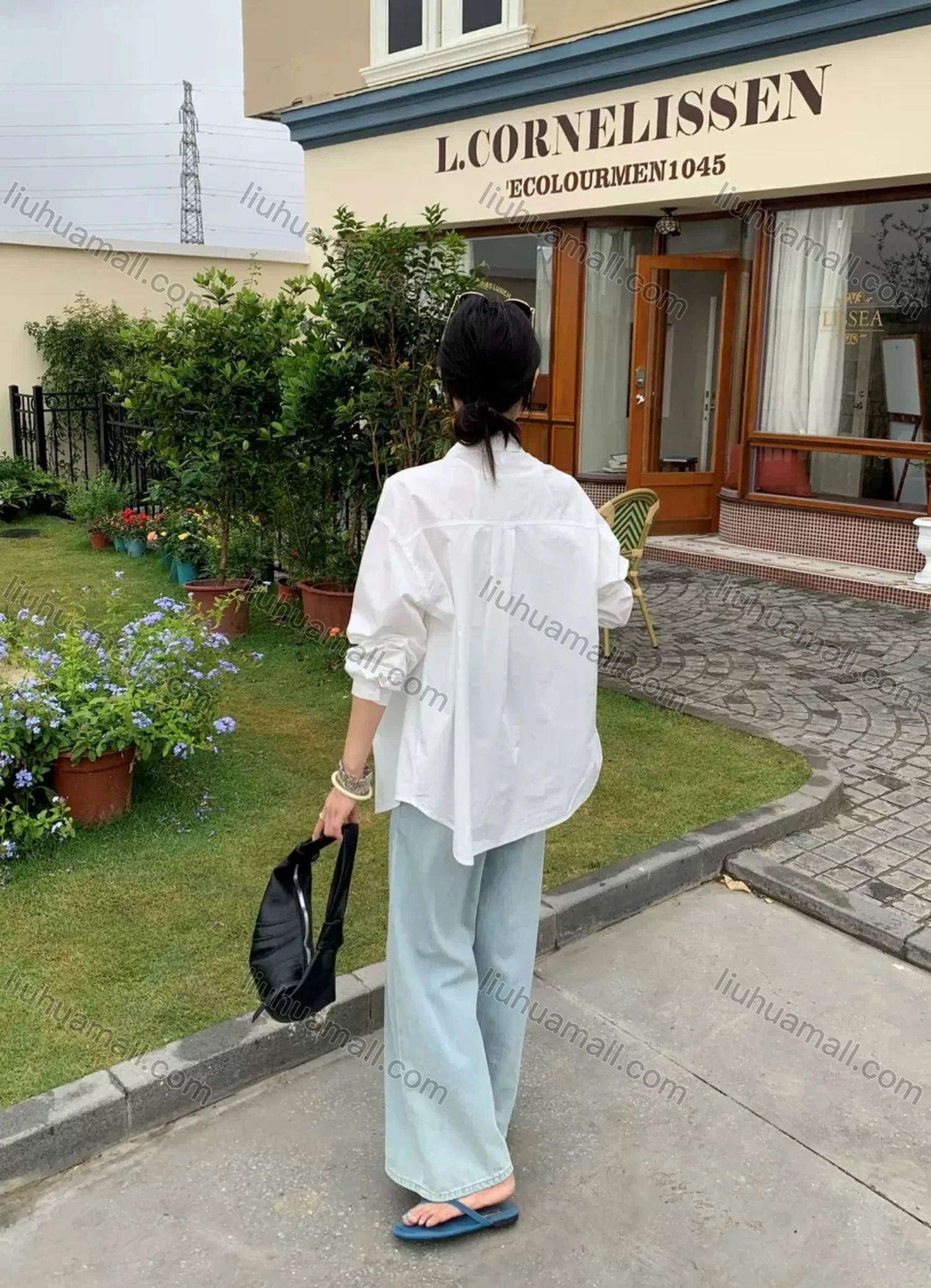 Wholesale Women's Minimalist Cotton Polo Shirt, Double Button Embroidery Loose Long Sleeve Top, New for Spring & Autumn - Liuhuamall