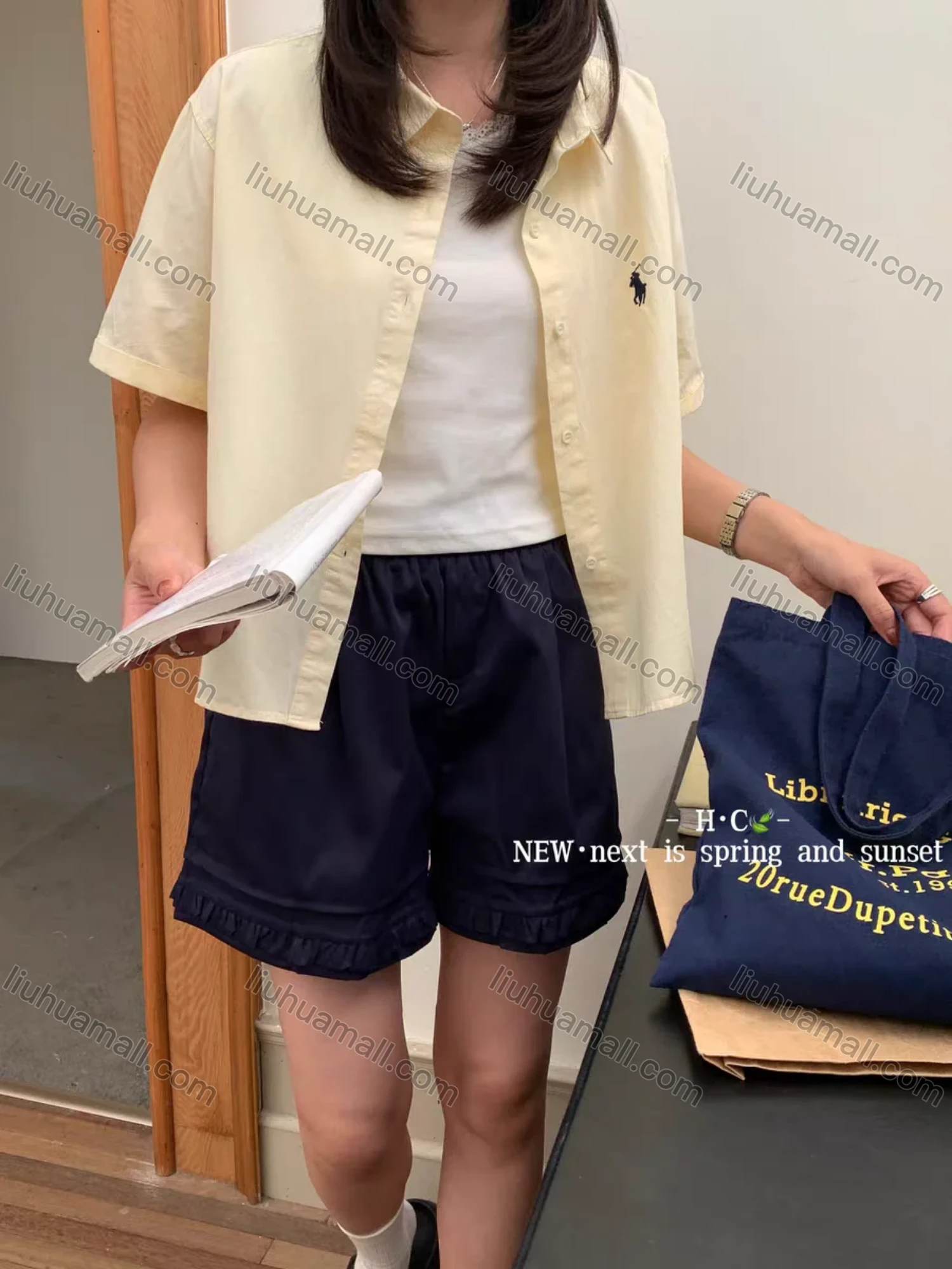 Wholesale Women's New 100% Cotton Short Sleeve Shirt, Loose Fit Slimming Embroidered Blouse, Fashion Versatile Designer Summer Top - Liuhuamall