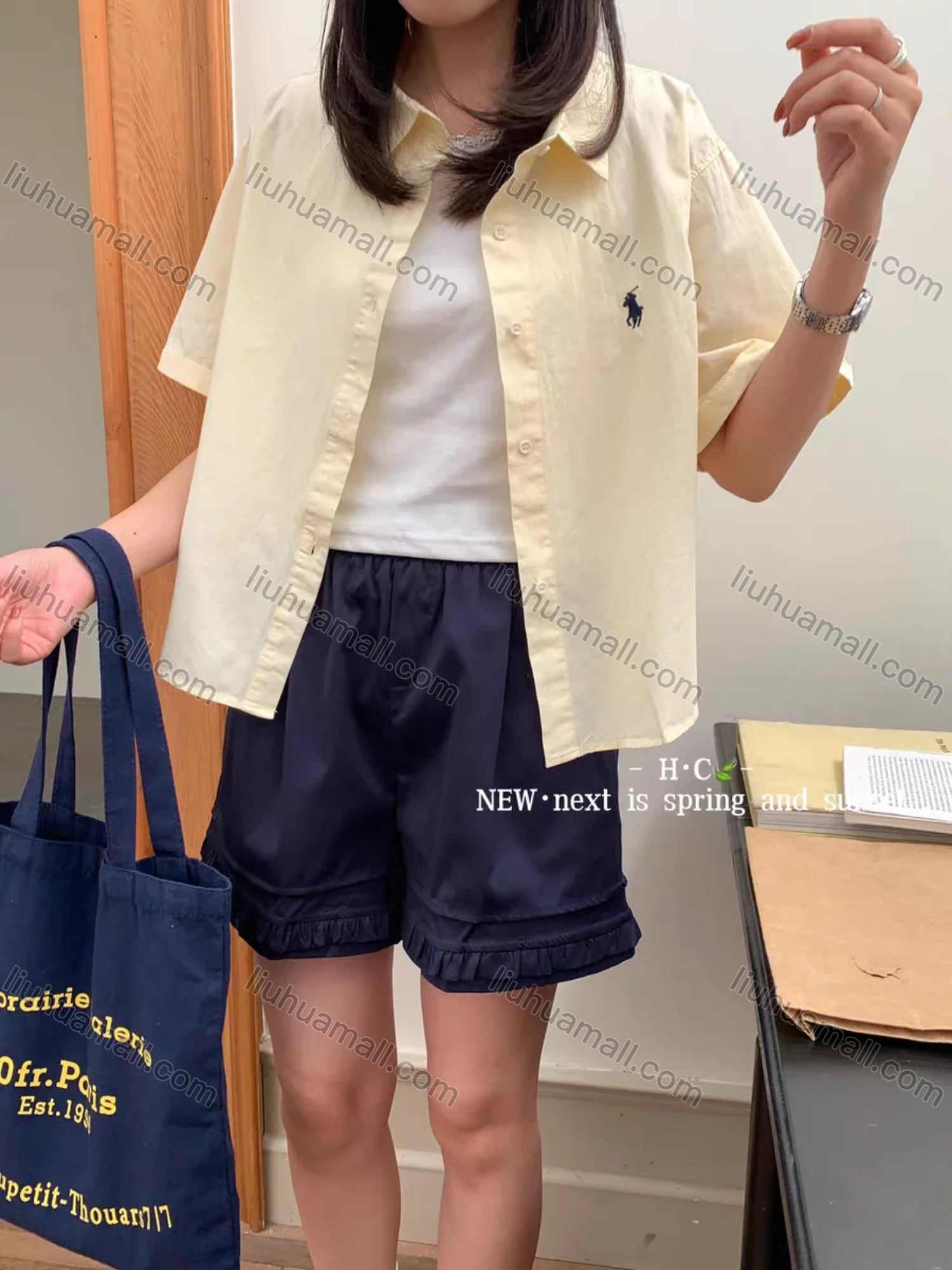 Wholesale Women's New 100% Cotton Short Sleeve Shirt, Loose Fit Slimming Embroidered Blouse, Fashion Versatile Designer Summer Top - Liuhuamall