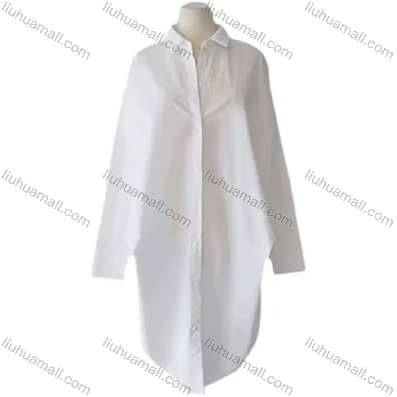 Wholesale 2026 New Striped White Blouse, Women Long Sleeve Mid-length Shirt, European American Style Loose Lazy Design Top - Liuhuamall