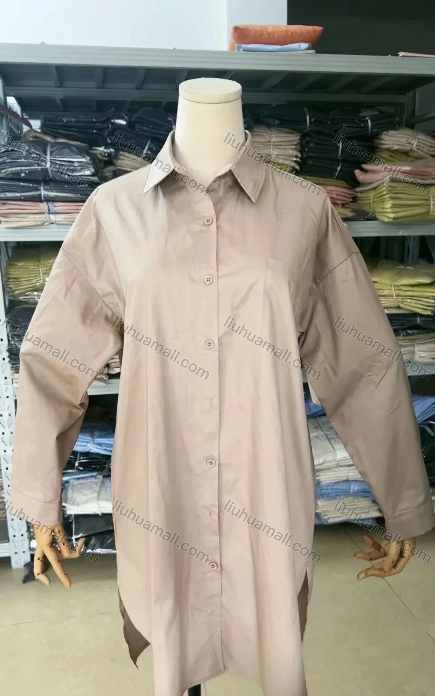 Wholesale 2026 New Striped White Blouse, Women Long Sleeve Mid-length Shirt, European American Style Loose Lazy Design Top - Liuhuamall