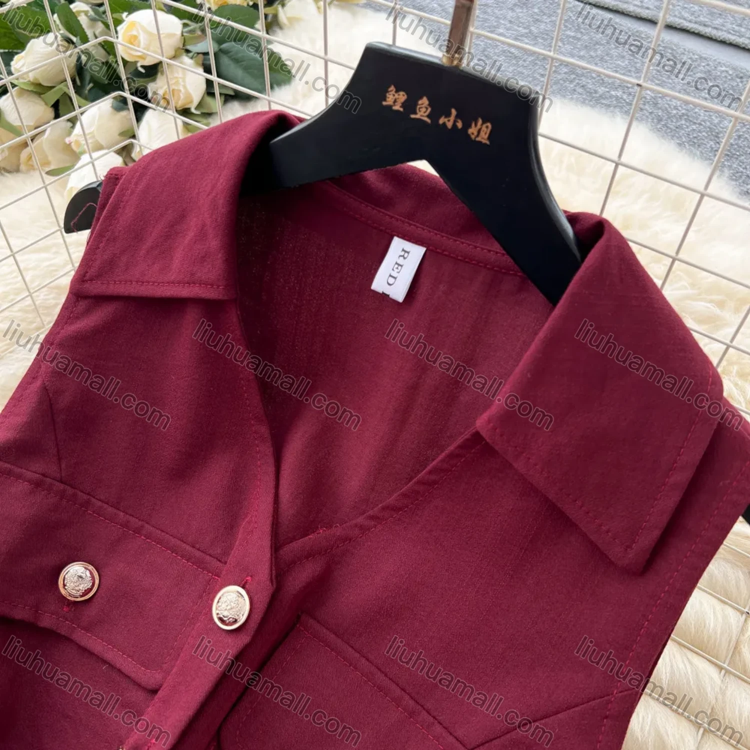 Wholesale Women's Casual Sleeveless Lapel Collar Button Front Belted Pleated A-Line Midi Dress #3256 - Liuhuamall