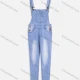 Wholesale Women's Casual Adjustable Strap Button Front Denim Jumpsuits Light Blue Clothing Wholesale Market Liuhua