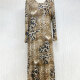 Women's Elegant Slim Leopard Floral Print Maxi Dress Gold Clothing Wholesale Market -LIUHUA