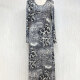 Women's Elegant Slim Leopard Floral Print Maxi Dress Silver Clothing Wholesale Market -LIUHUA