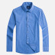 Men's Formal Plain Collared Long Sleeve Button Down Shirts Navy Clothing Wholesale Market -LIUHUA