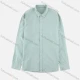 Wholesale Men's 100% Cotton Striped Print Casual Long Sleeve Button Down Shirt Light Green Clothing Wholesale Market Liuhua