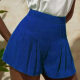 Women's Casual Elastic Waist Pleated Plain Shorts AY246# A23# Clothing Wholesale Market -LIUHUA