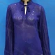 Wholesale Women's Casual Stand Collar Puff Sleeve See Through Eyelash Lace Blouse 42# Clothing Wholesale Market Liuhua
