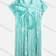 Wholesale Women's Vacation Abstract Print Batwing Sleeve Drawstring Button Front V Neck Dress Cyan Guangzhou Clothing Wholesale Market & Suppliers -LIUHUAMALL