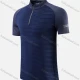 Wholesale Men's Mock Neck Half Zip Hot Stamping Letter Colorblock Breathable Workout Top 860# Navy Clothing Wholesale Market Liuhua