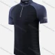 Wholesale Men's Mock Neck Half Zip Hot Stamping Letter Colorblock Breathable Workout Top 860# Black Clothing Wholesale Market Liuhua