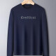 Men's Casual Long Sleeve Crew Neck Letter Embroidery T-shirt 865# Navy Clothing Wholesale Market -LIUHUA