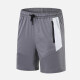 Men's Performance Workout Colorblock Letter Athletic Shorts With Zip Pockets A090# Gray Clothing Wholesale Market -LIUHUA