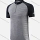 Wholesale Men's Mock Neck Half Zip Hot Stamping Letter Colorblock Breathable Workout Top 860# Gray Clothing Wholesale Market Liuhua
