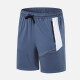 Men's Performance Workout Colorblock Letter Athletic Shorts With Zip Pockets A090# Denim Clothing Wholesale Market -LIUHUA