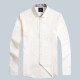 Men's Formal Plain Collared Long Sleeve Button Down Shirts Cream Clothing Wholesale Market -LIUHUA