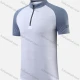 Wholesale Men's Mock Neck Half Zip Hot Stamping Letter Colorblock Breathable Workout Top 860# White Clothing Wholesale Market Liuhua