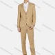 Wholesale Men's Business Striped Lapel Single Breasted Flap Pockets Blazer & Trousers 2 Piece Sets Yellow Clothing Wholesale Market Liuhua